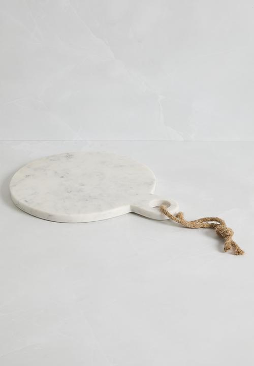 Sixth Floor - Round marble chopping board - white