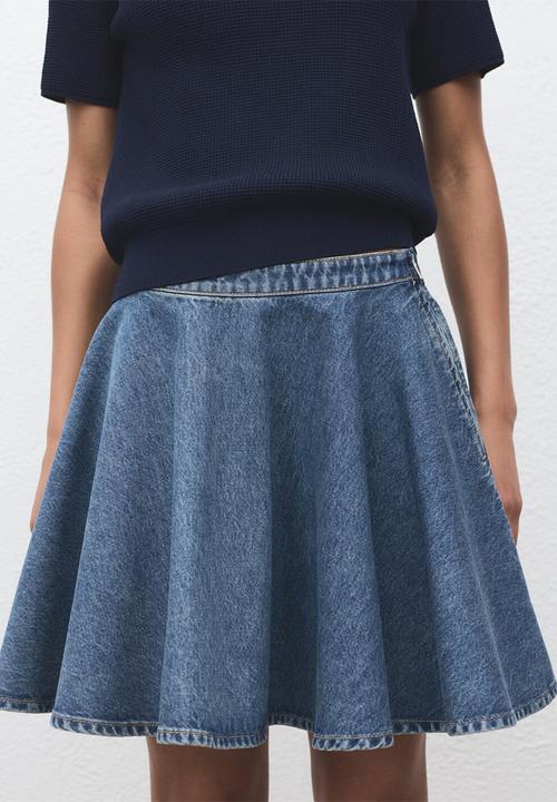 MANGO - Skirt danae -  open-blue