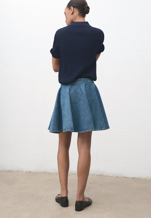 MANGO - Skirt danae -  open-blue