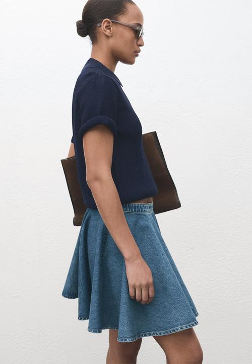 MANGO - Skirt danae -  open-blue