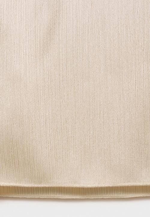 MANGO - Trousers plis -  light beige
