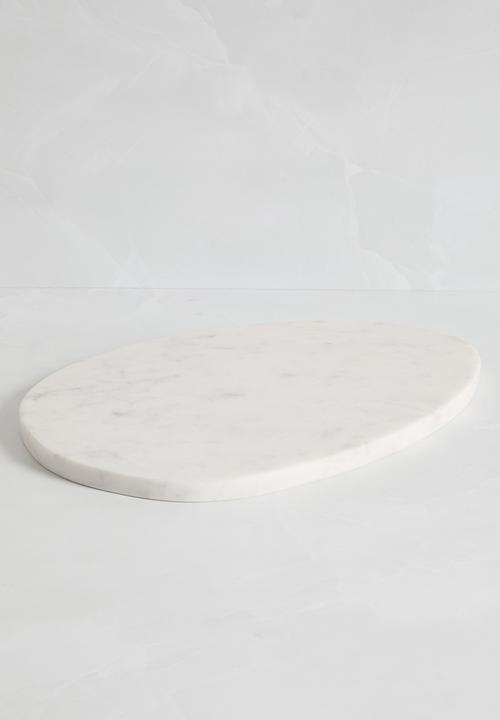 Sixth Floor - Marble & wood chopping board set of 2 - white & natural
