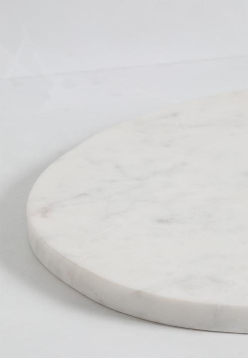 Sixth Floor - Marble & wood chopping board set of 2 - white & natural