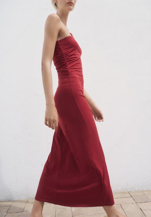 MANGO - Dress cuba - bdark red