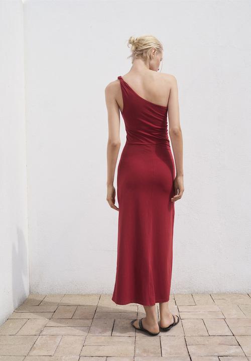 MANGO - Dress cuba - bdark red