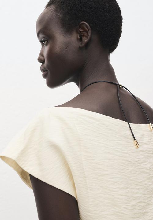 MANGO - Blouse manta -  white