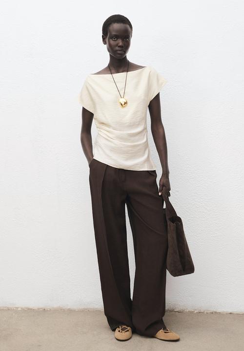 MANGO - Blouse manta -  white