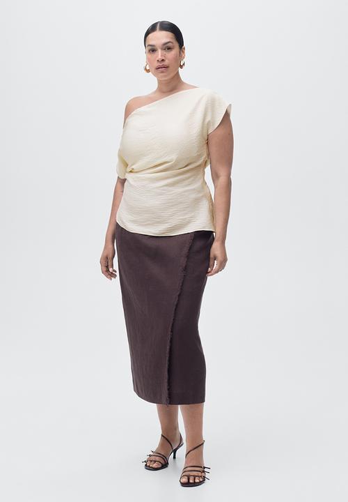 MANGO - Blouse manta -  white