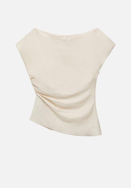 MANGO - Blouse manta -  white
