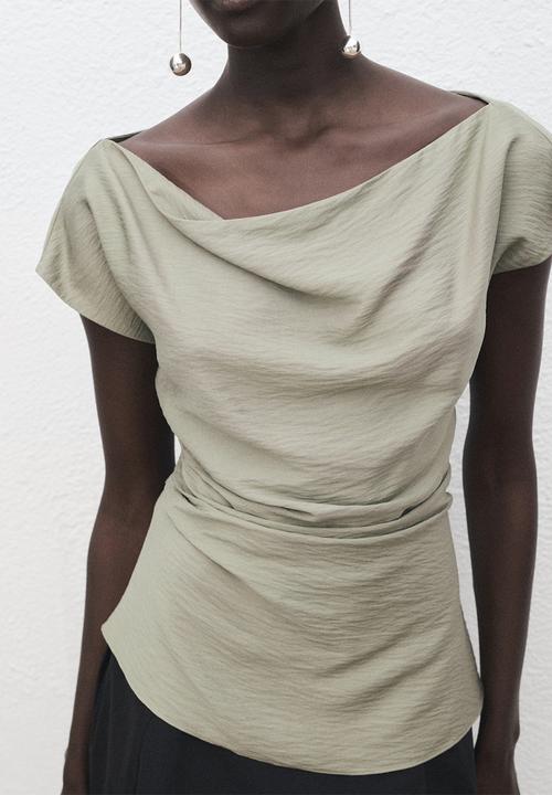 MANGO - Blouse manta -  aqua green