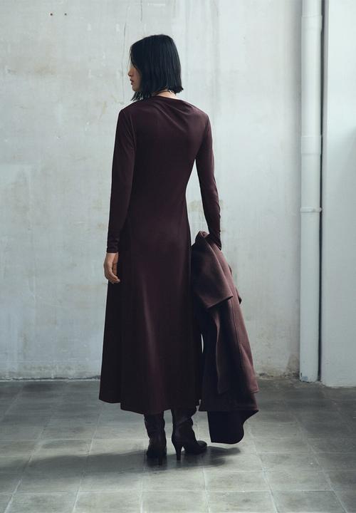 MANGO - Vestido celina - brown