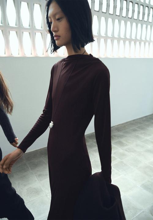 MANGO - Vestido celina - brown