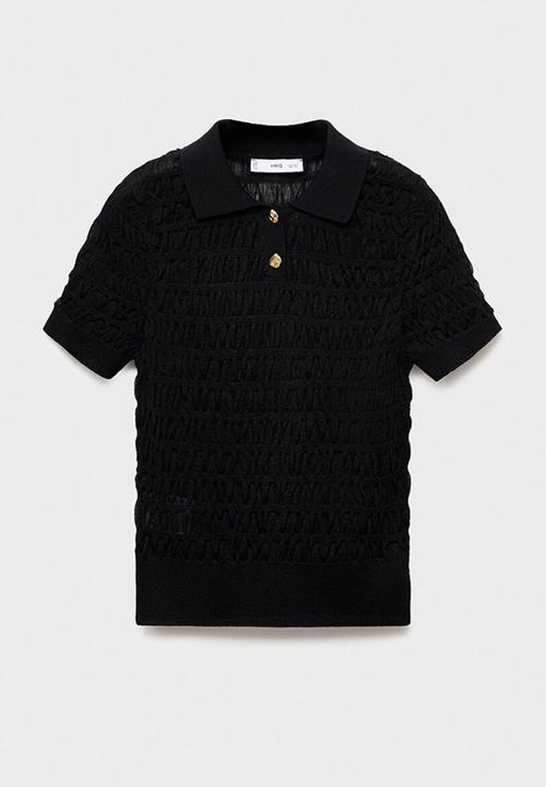 MANGO - Polo gofre - black