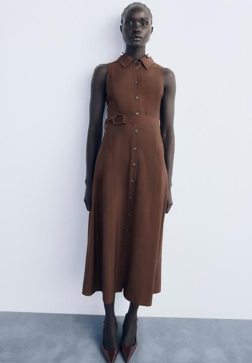 MANGO - Dress show  -  brown