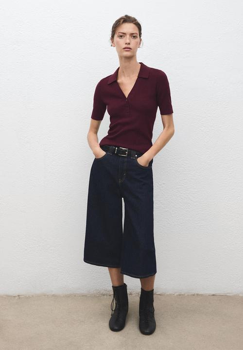 MANGO - Jersey polita - dark red