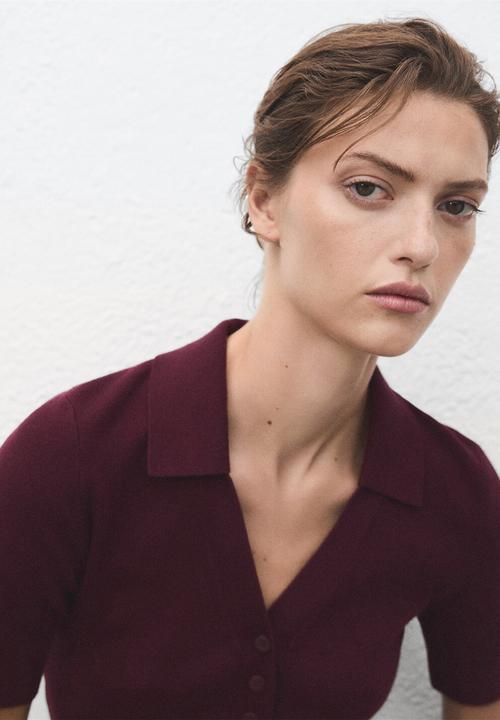 MANGO - Jersey polita - dark red