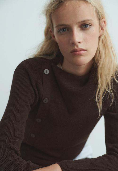 MANGO - Sweater cuiner -  dark brown 