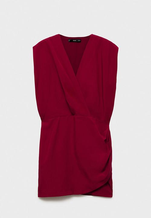 MANGO - Dress vene -  dark red
