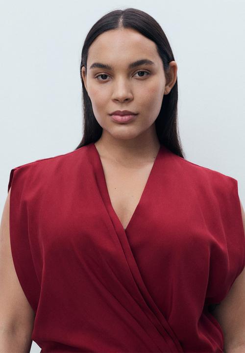 MANGO - Dress vene -  dark red