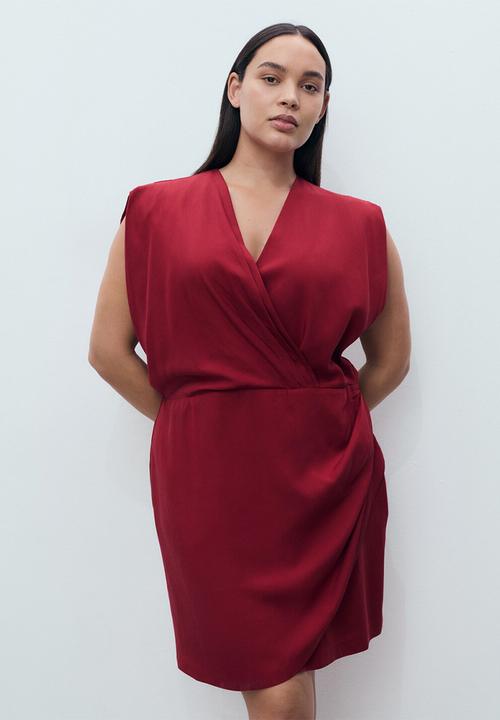 MANGO - Dress vene -  dark red