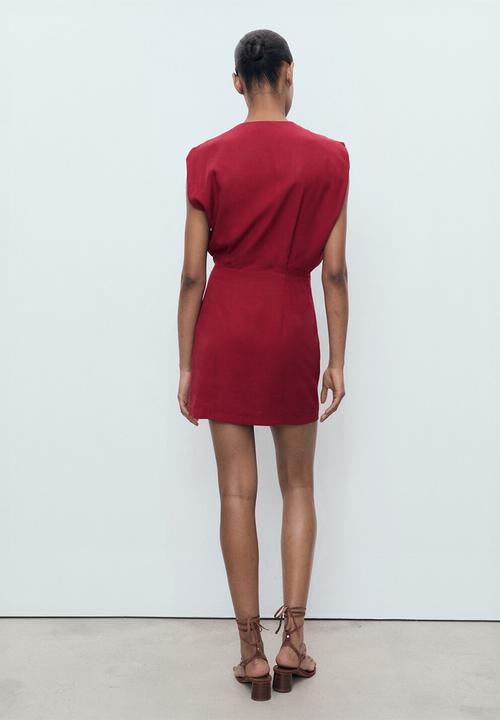 MANGO - Dress vene -  dark red