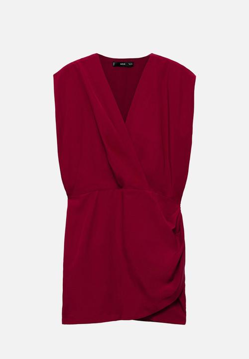 MANGO - Dress vene -  dark red