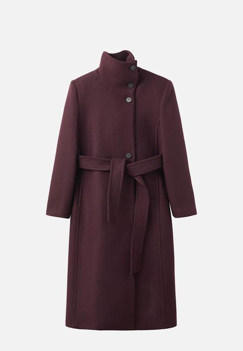 MANGO - Abrigo sirenita - dark red
