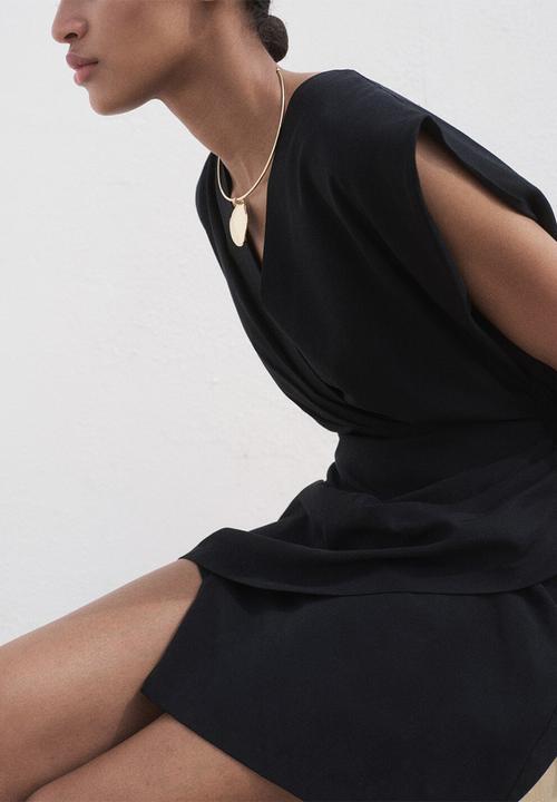 MANGO - Dress vene -  black