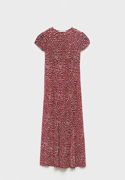 MANGO - Dress pomelo  -  dark red