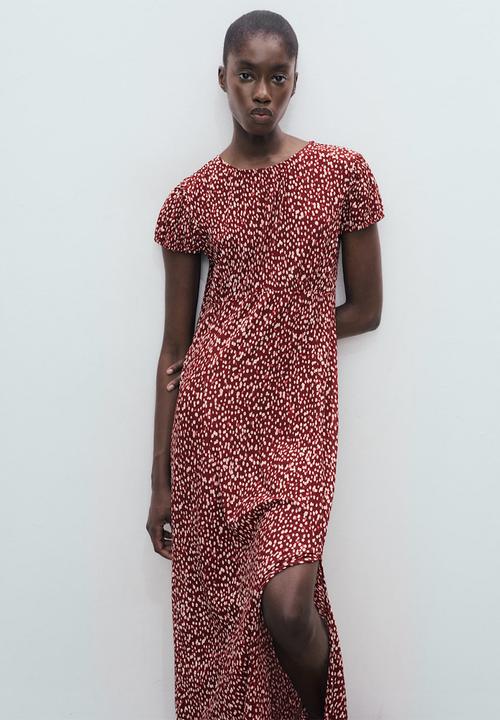MANGO - Dress pomelo  -  dark red