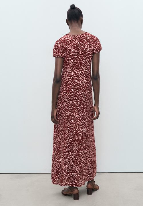 MANGO - Dress pomelo  -  dark red