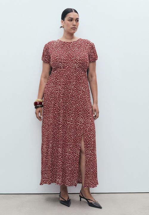 MANGO - Dress pomelo  -  dark red