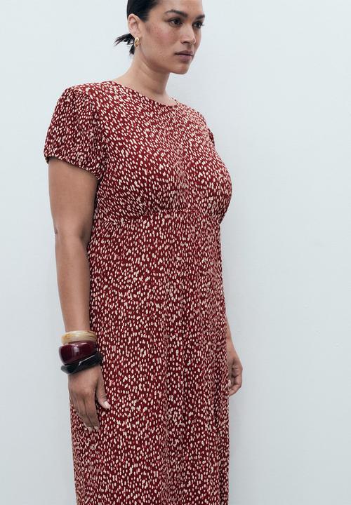 MANGO - Dress pomelo  -  dark red