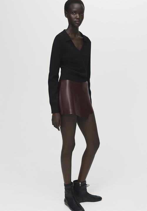 MANGO - Skirt candy  -  dark brown