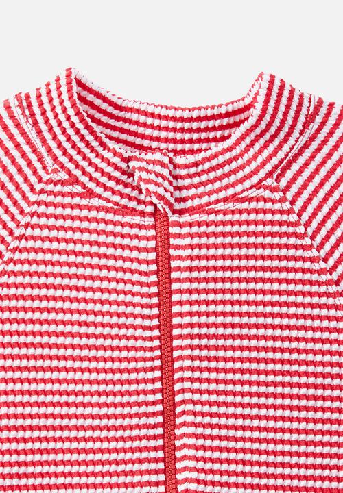 Cotton On - Lydia one piece - varsity red/vanilla crinkle stripe