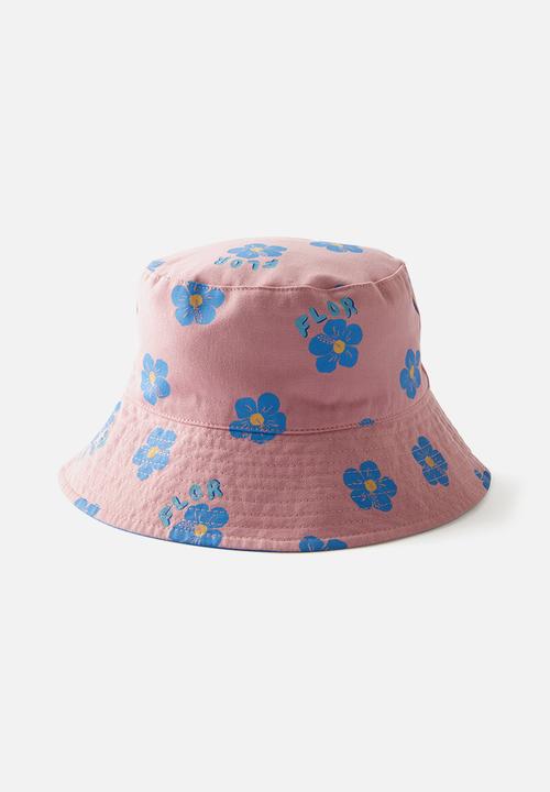 Cotton On - Kids reversible bucket hat - marshmellow hibiscus/deep sea blue