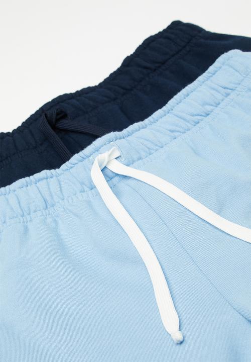 Pop Candy - 2 pack drawstring shorts - navy/sky blue