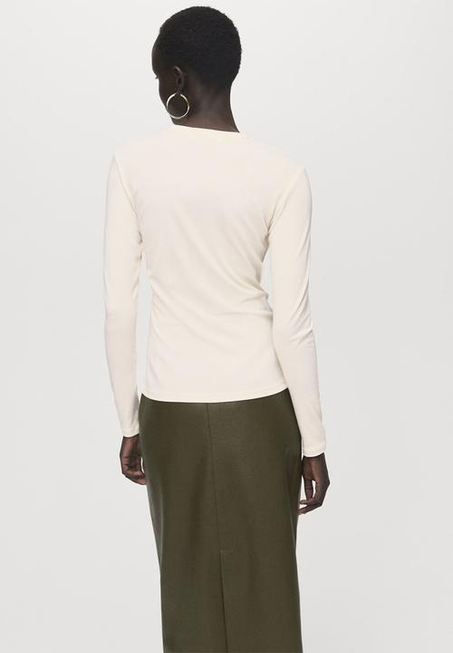 MANGO - Camiseta sita - light beige