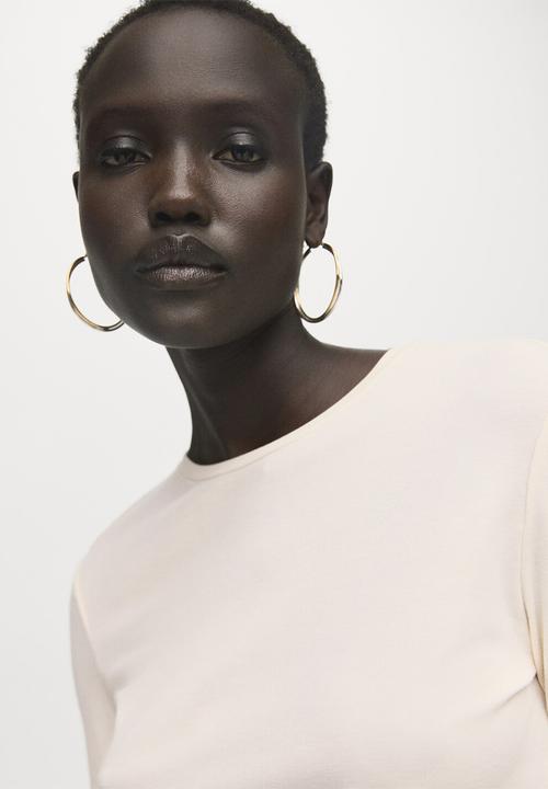 MANGO - Camiseta sita - light beige