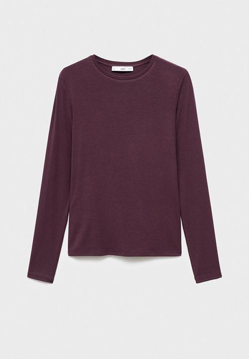 MANGO - T-shirt secondca - dark red