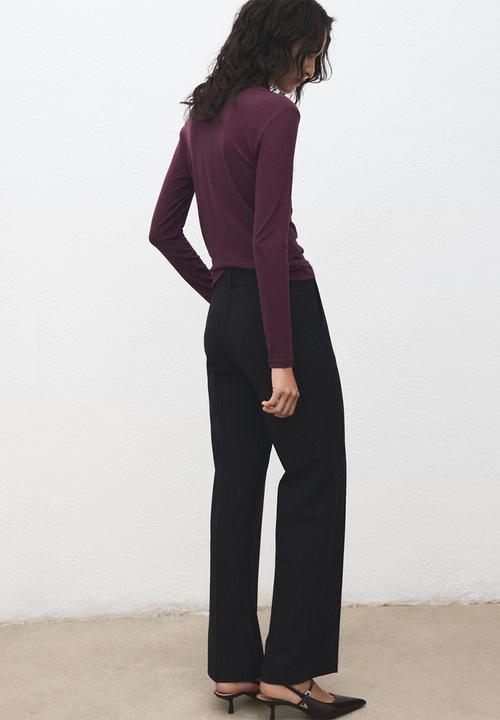 MANGO - T-shirt secondca - dark red