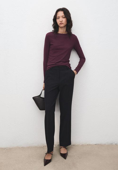 MANGO - T-shirt secondca - dark red