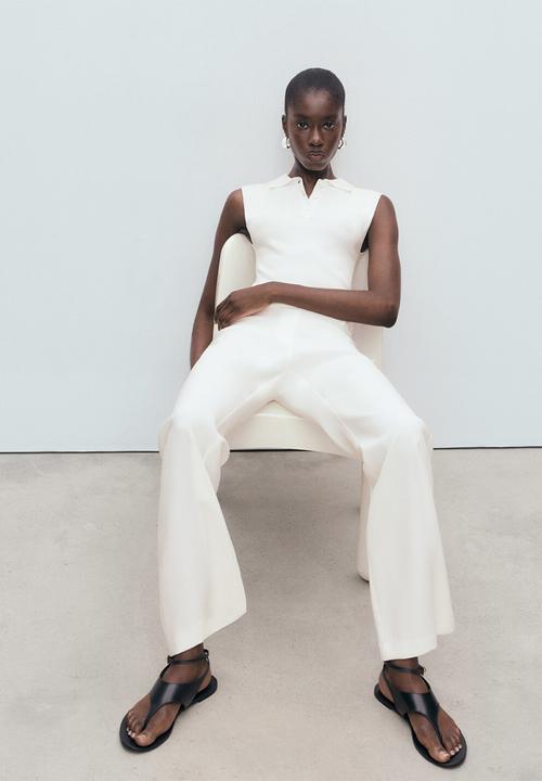 MANGO - Trousers naia-h -  white