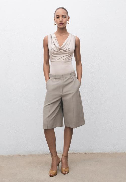 MANGO - Camisa flare - beige