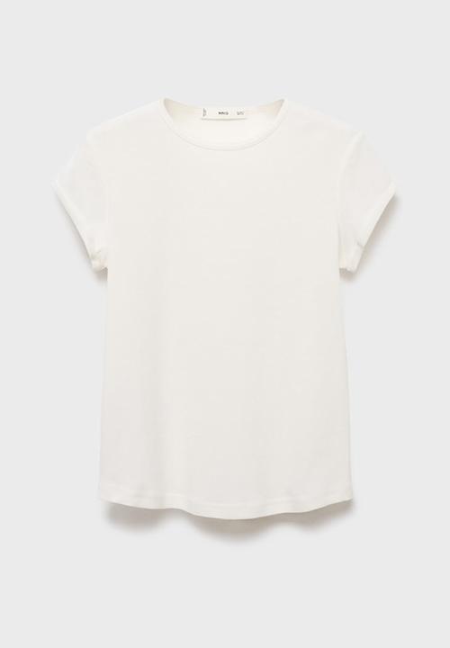 MANGO - T-shirt jani -  white