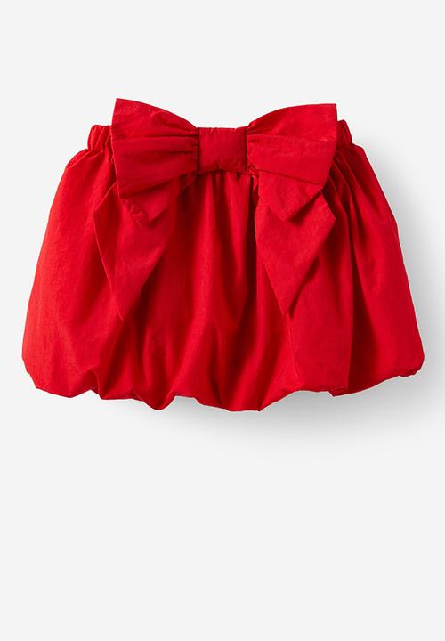 Cotton On - Daisy bow bubble skirt - varsity red