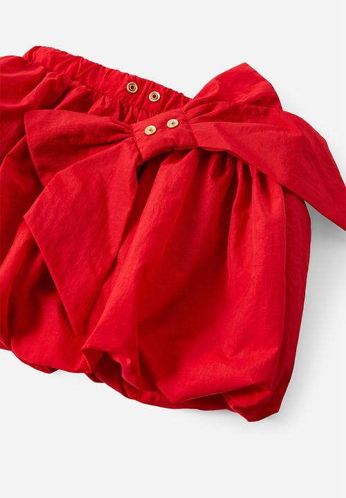 Cotton On - Daisy bow bubble skirt - varsity red