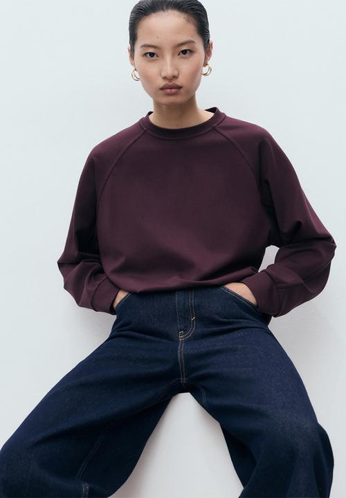 MANGO - Sweatshirt florida -  dark red
