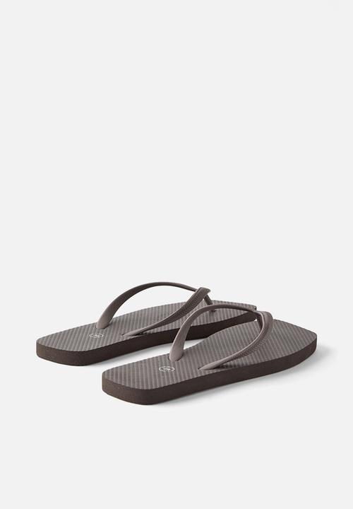 Cotton On - Square toe flip flop - choc