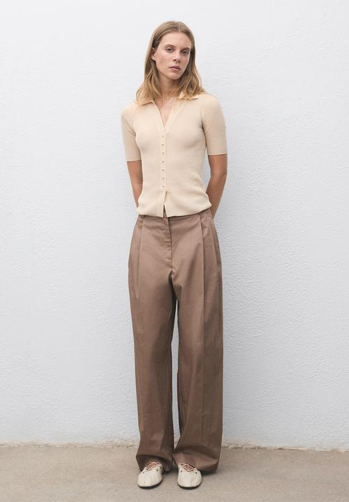 MANGO - Jersey mocha - light beige